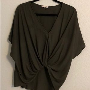 Nordstrom Green knot front shirt